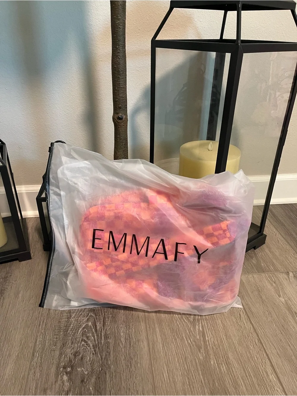 Emmafy Minimax Backpack NWT - Pink/Orange Check